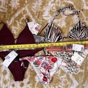 Lot of 5 bikini tops & bottoms